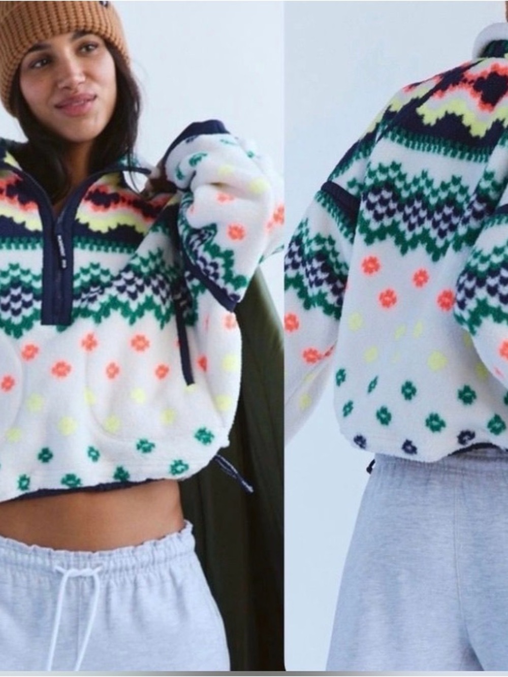 Free People Moviment mountain high printed half zip fleece MSRP $128